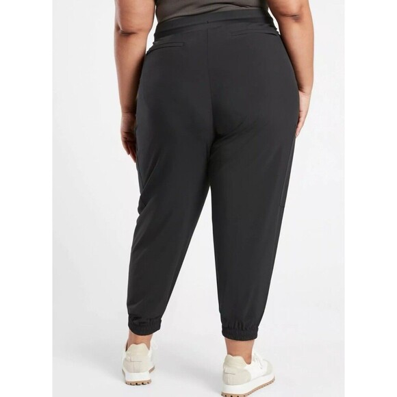 Athleta Go Far Travel Venture Pant Black PullOn Drawstring Jogger 566665 Plus 26 - Picture 2 of 16
